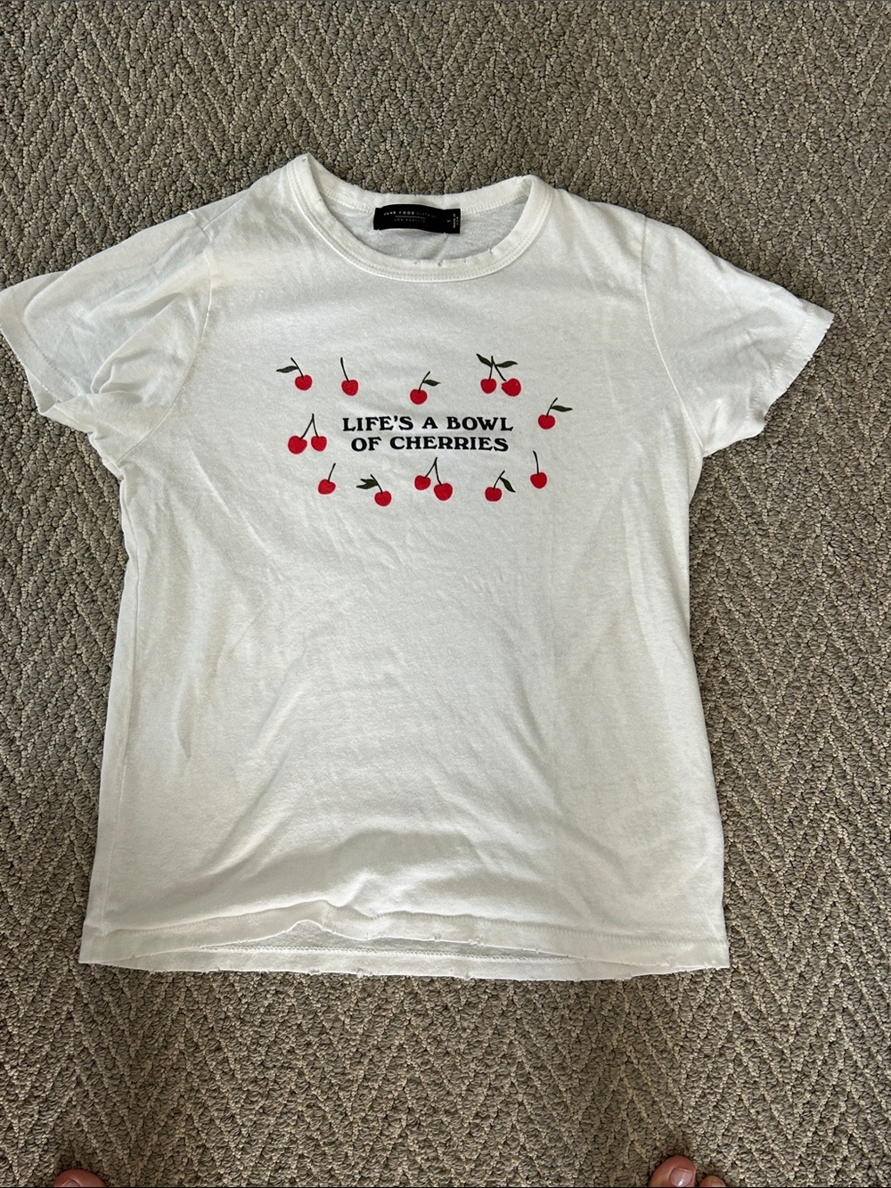 Junk food White Cherry Graphic Tee - Life's a Bowl of Cherries